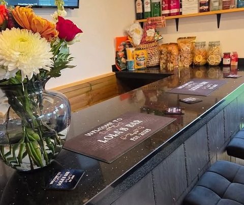 Black Pearl granite bar top fitted for Lola’s Bar, Sheffield